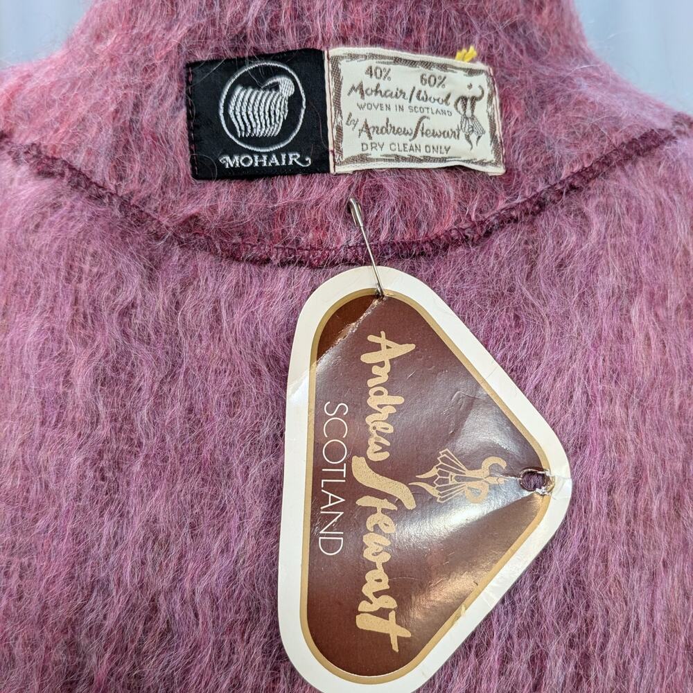 Cool Pink Mohair Wool Cape Poncho - Size Small - Picture 6 of 7